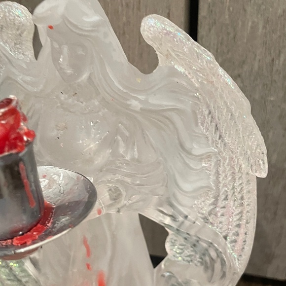 Clear Angel Figurine with Red Accents - Picture 2 of 5